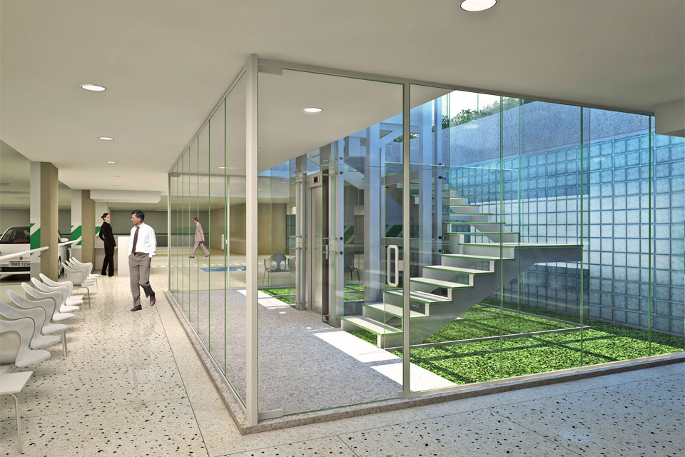 Recepção para o serviço de manobrista no 1º Subsolo